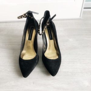 Moving Sale! BCBG Black Studded Ankle Strap Heel